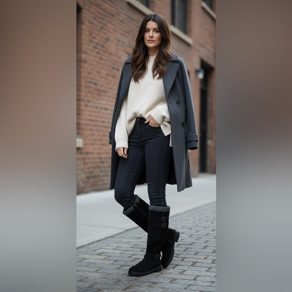 Just Fab Noel Black flat Boots